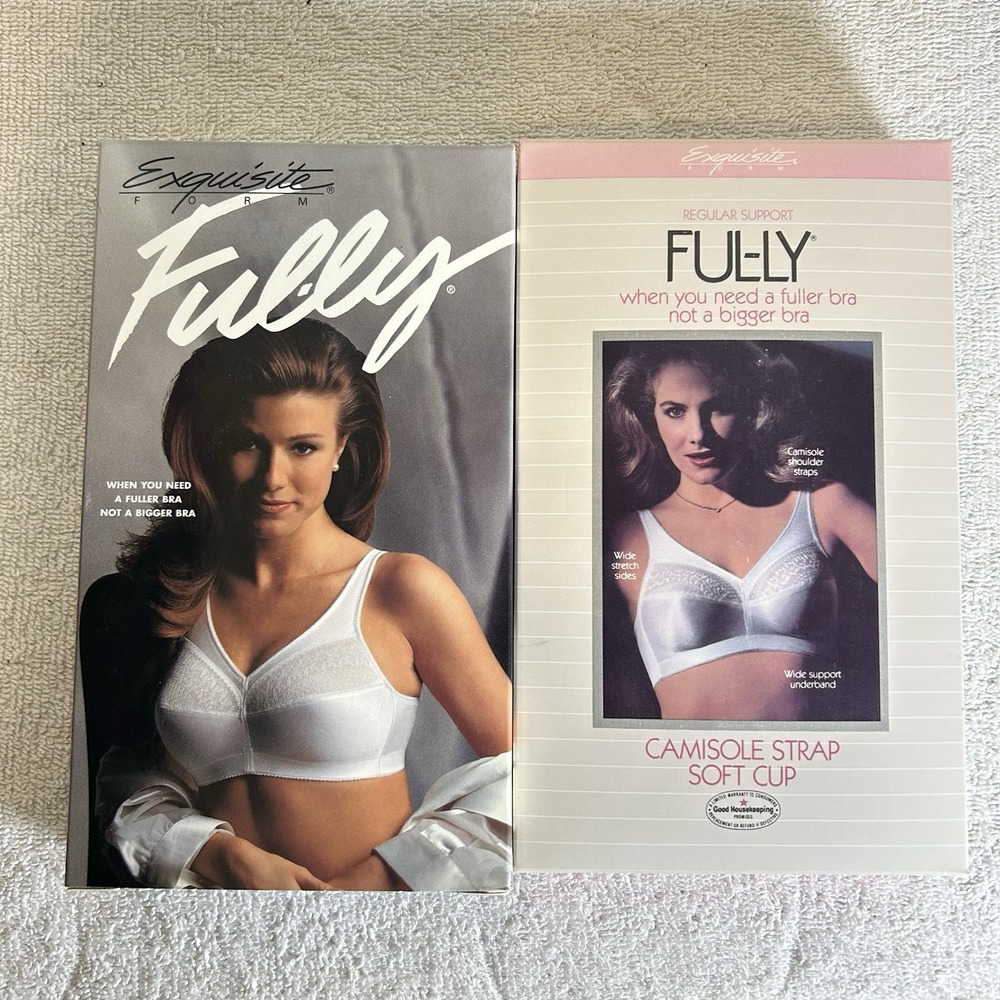 1970s‎ Vtg New NIB Exquisite Form White Camisole Strap Bra 38D/34D